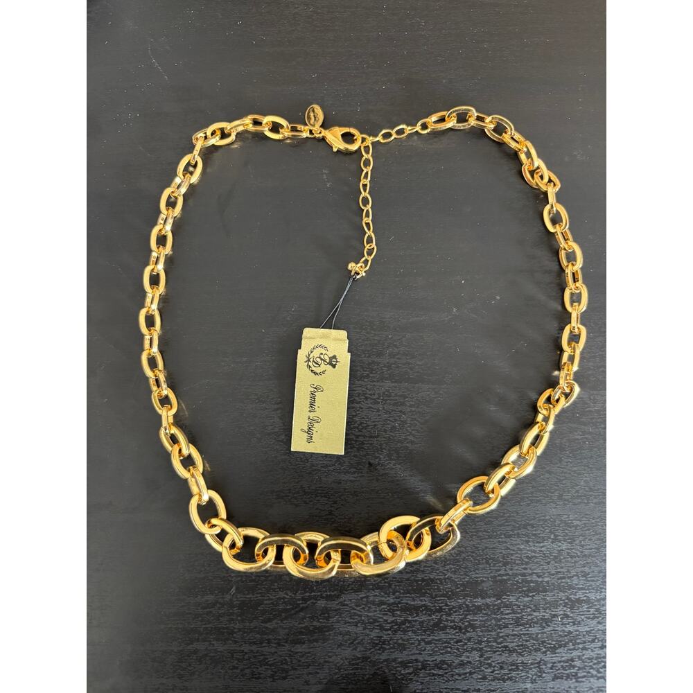 Premier Designs 'Viva' Necklace Graduated Chunky Chain Gold Tone New